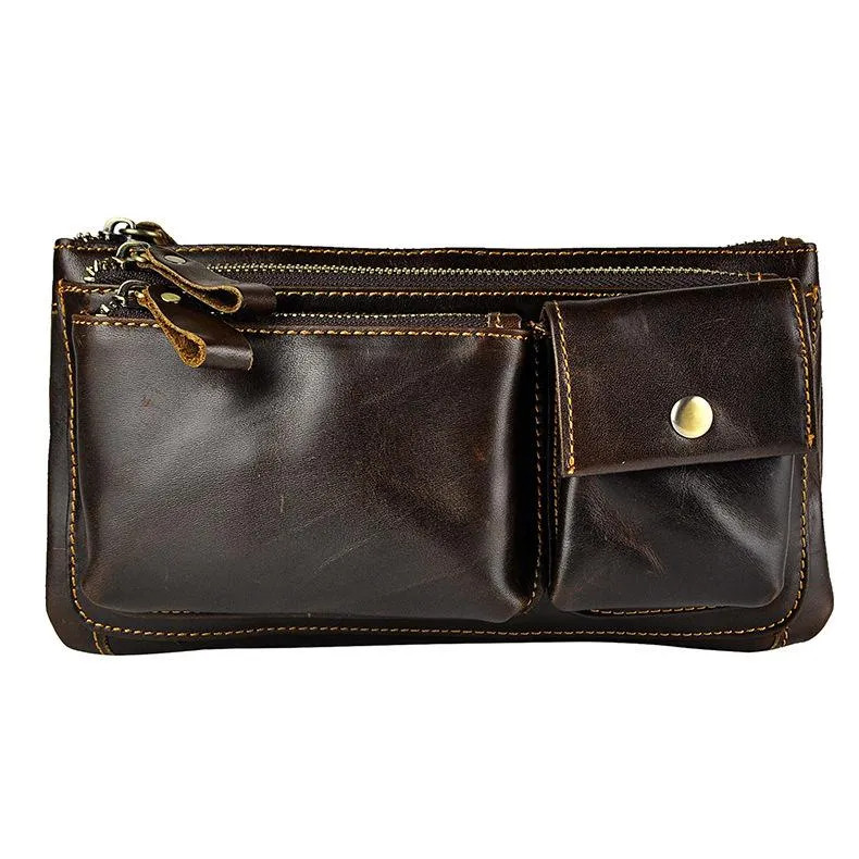 Elegant Fashion Work Gear Leather Mens Fanny Pack Waist Bag Hip Pack Belt Bag Bumbag for Men