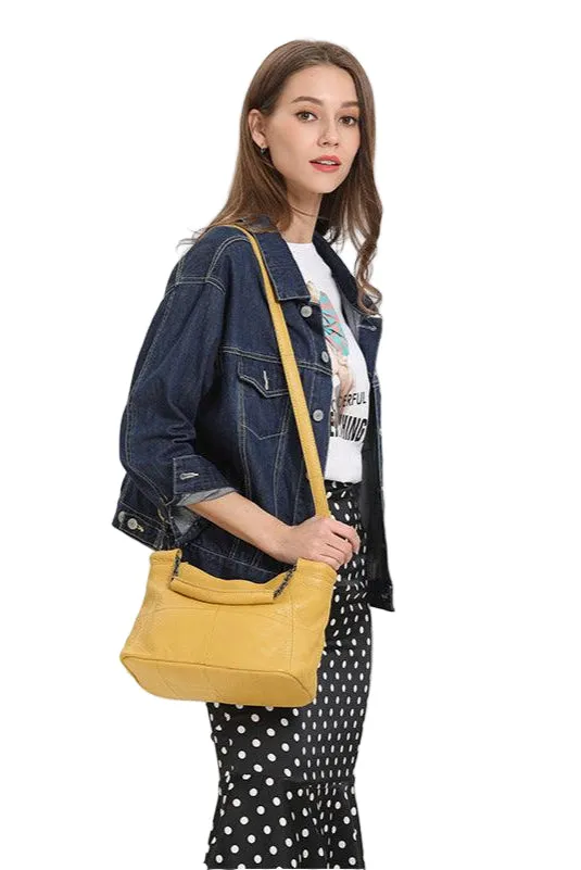 Stylish Daily Small Cowhide Leather Shoulder Bag | Stylish Everyday Crossbody Purse