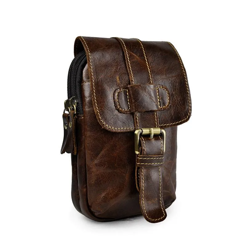 Personalized wallet design Small Mens Leather Belt Pouch Holsters Belt Case Cell Phone Waist Pouch for Men