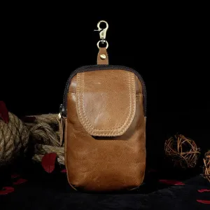 Small Mens Leather Belt Pouch Holsters Belt Cases Cell Phone Waist Pouch for Men Slim Shape Elegant Appeal