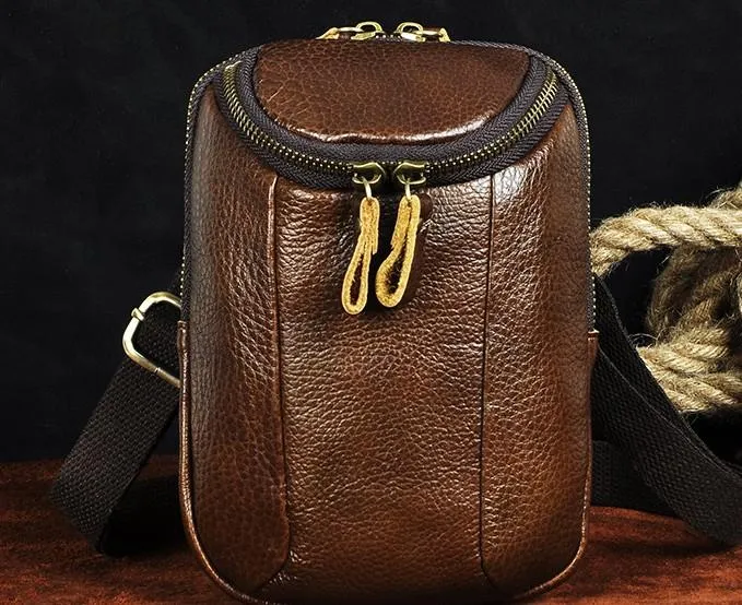 Small Mens Leather Side Bag Belt Pouch Holster Belt Case Waist Pouch for Men Elegant Touch Timeless Form