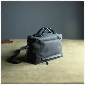 Small Womens Black Nylon Leather Crossbody Handbag Purse Cube Black Nylon Shoulder Bag Purse for Ladies Chic Appeal Dynamic look