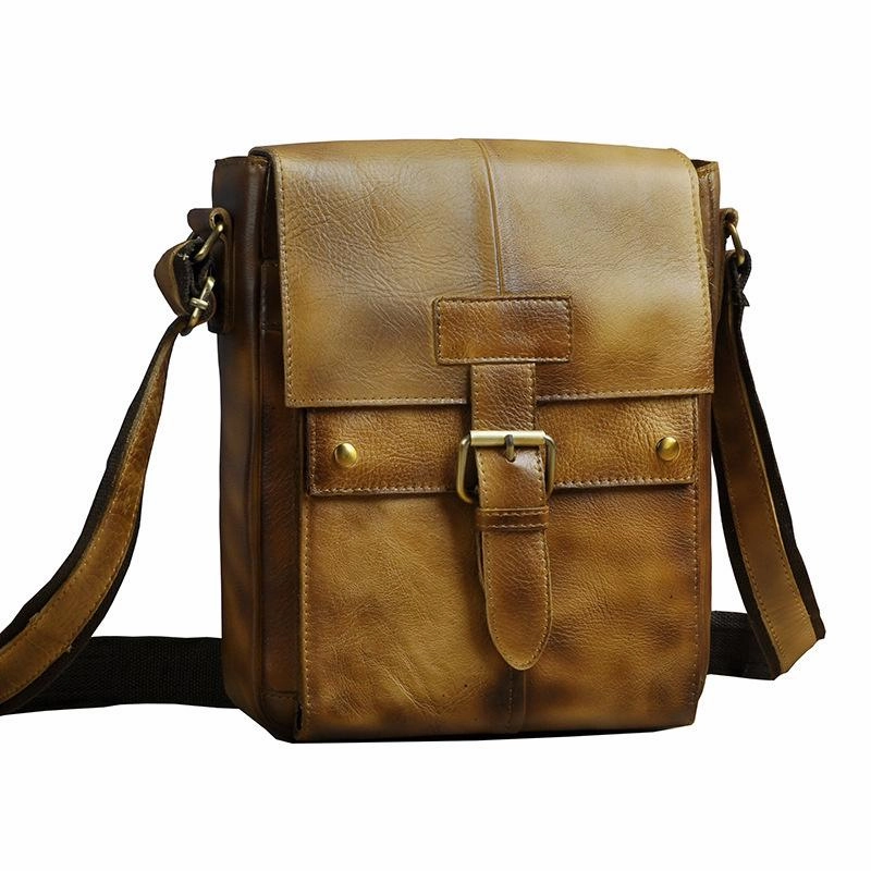 Small Leather Mens SIDE BAGs COURIER BAGs Messenger Bag Shoulder Bag for Men Essential Gear
