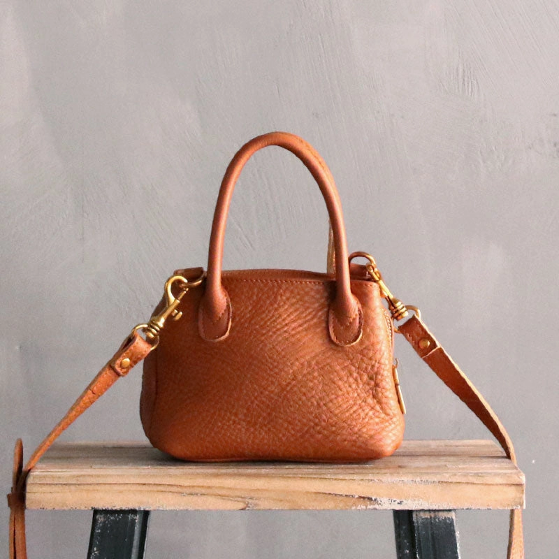 Small LEATHER WOMENs Handbag Mini Vintage Shoulder Purses FOR WOMEN Soft Touch Curved Silhouette