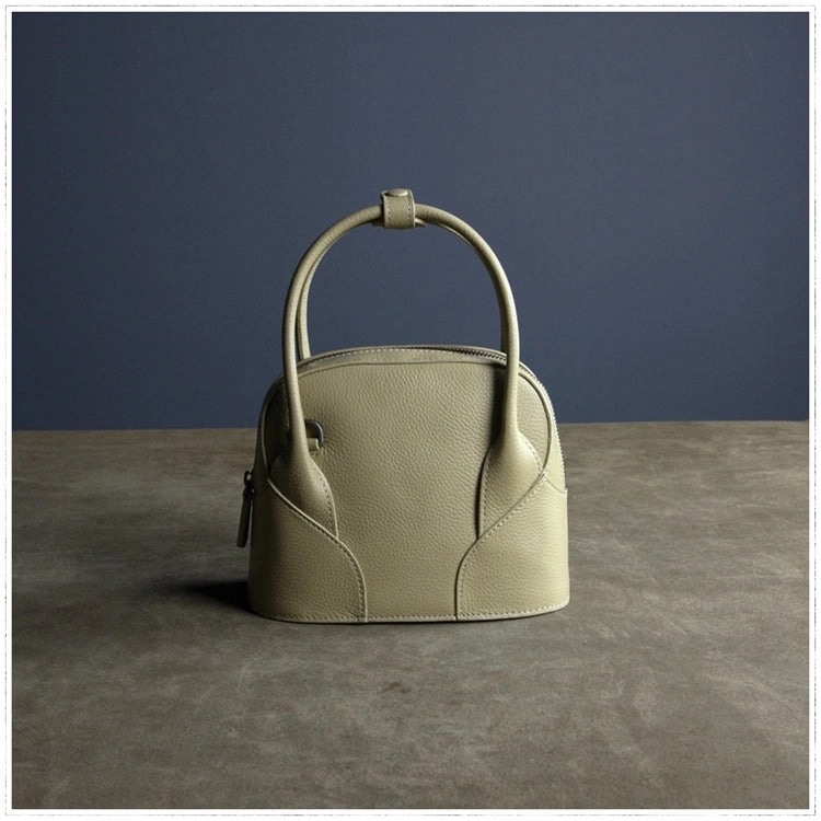 Practical Design Small Womens Dark Gray Leather Handbag Purse Leather Classic Gray Shoulder Bag Handbag Purse for Ladies