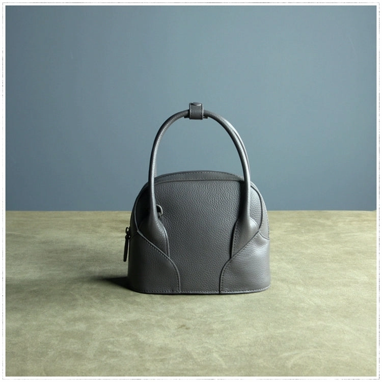 Urban Comfort Small Womens Dark Gray Leather Handbag Purse Leather Classic Gray Shoulder Bag Handbag Purse for Ladies