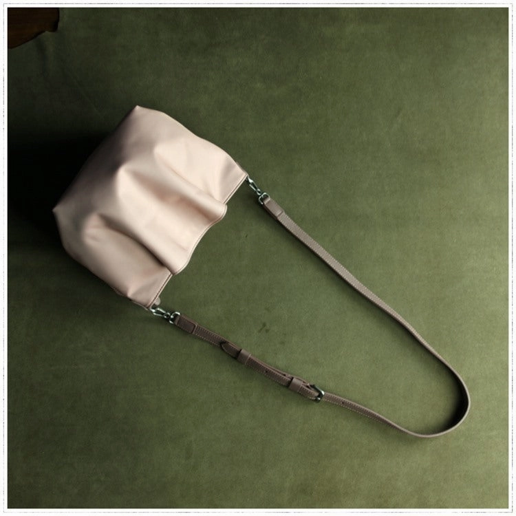 Distinctive Style Small Womens Green Nylon Leather Crossbody Handbag Purse Bucket Green Nylon Shoulder Bag Purse for Ladies