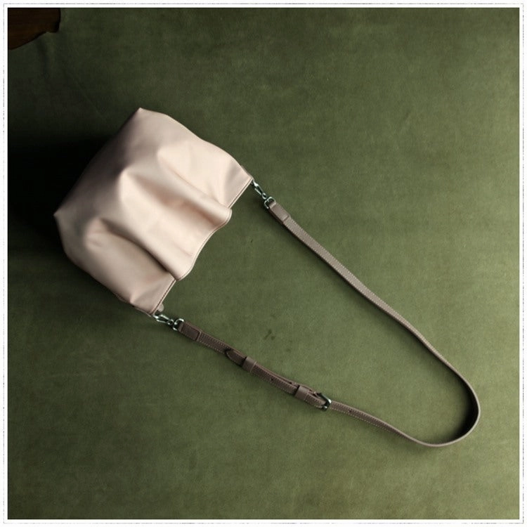 Small Womens Green Nylon Leather Crossbody Handbag Purse Bucket Green Nylon Shoulder Bag Purse for Ladies Daily Fashion