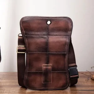 Sleek Accessory Functional multi-pocket wallet Cool Vintage Leather Mens Belt Pouch Waist Bag Drop Leg Bag Mini Shoulder Bag For Men