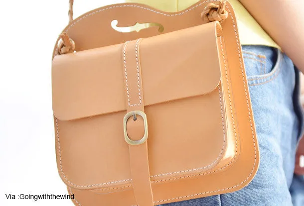 Handmade Leather purse shoulder bag women leather crossbody bag Chic Handbag