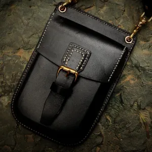 Compact Shape Compact Durability Leather Belt Pouches Mens Small Cases Waist Bag Hip Pack Belt Bag Fanny Pack Bumbag for Men