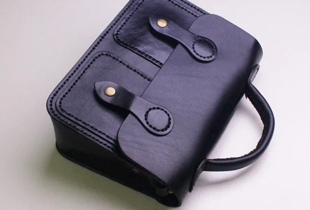 Handmade Leather satchel bag shoulder bag brown black for women leather crossbody bag Work Essential