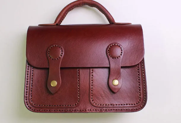 Handmade Leather satchel bag shoulder bag brown black for women leather crossbody bag Fashion Dailywear