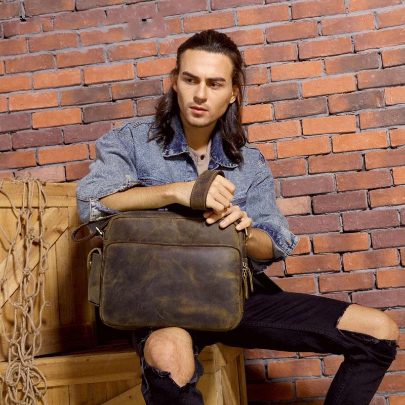 Minimalist Appeal Daily Functionality Cool Leather Vintage Mens Messenger Bags Small Shoulder Bags for Men