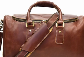Handmade Genuine Leather MenS Travel Duffle Bag Laptop Weekender Bag Overnight Bag Vintage Shoulder Vintage Bag Convenient Size