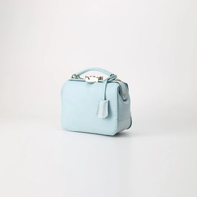 Elegant Innovation School Essential Handmade Womens Blue Leather Doctor Handbag Purse Small Side Bag Doctor Purse for Women