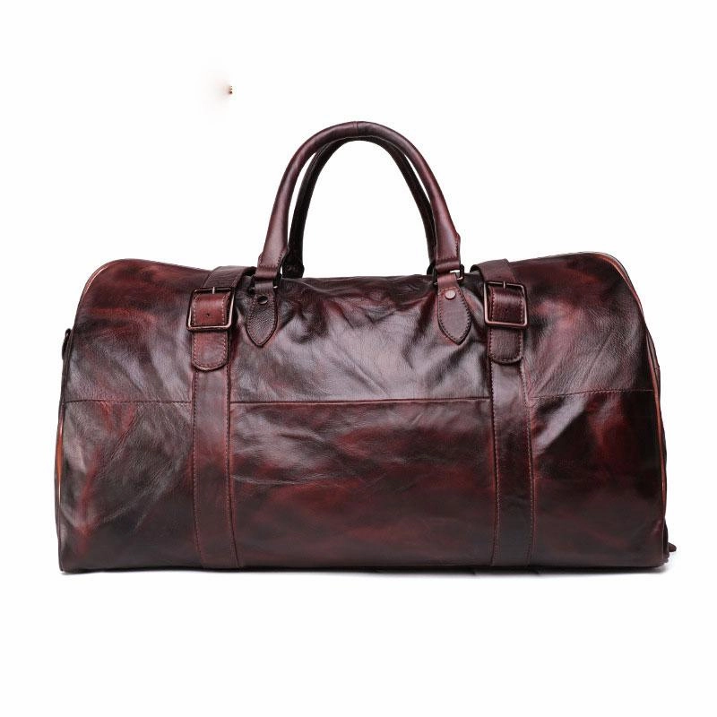 Vintage Leather Mens Large Weekender Bag Travel Bag Duffle Bags Stylish Look