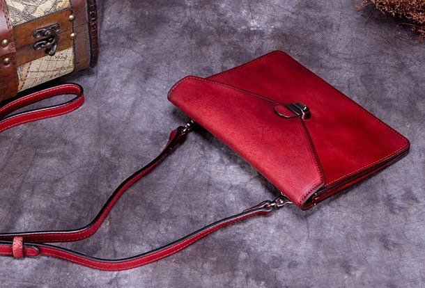 Discreet Branding Genuine Leather Handbag Vintage Bag Shoulder Bag Crossbody Bag Purse Clutch For Women