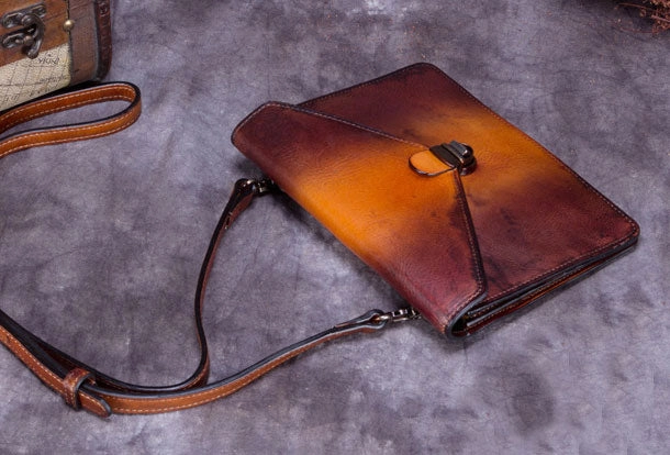 Graceful Shape Warm Shade Genuine Leather Handbag Vintage Bag Shoulder Bag Crossbody Bag Purse Clutch For Women
