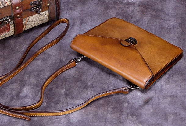 Simple Refinement Durable Canvas Genuine Leather Handbag Vintage Bag Shoulder Bag Crossbody Bag Purse Clutch For Women