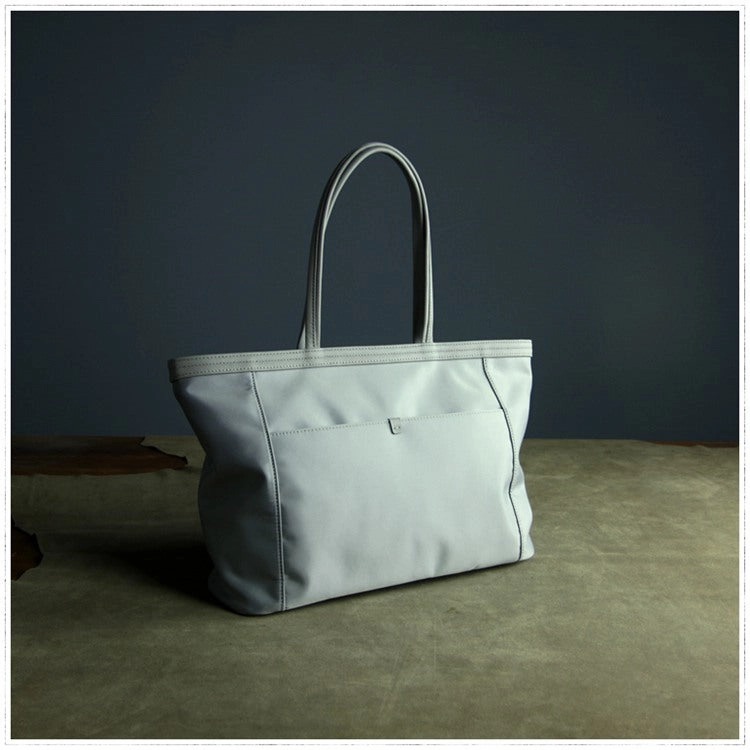 Trendy Accessory Gray Womens Nylon Shoulder Tote Womens Nylon Shoulder Tote Gray&Yellow Nylon Handbag Shoulder Purse for Ladies