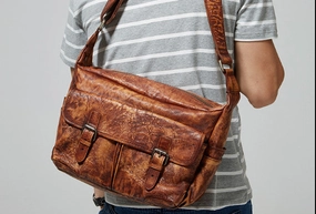 Stylish Carry Cool leather mens messenger bags shoulder laptop bag for men
