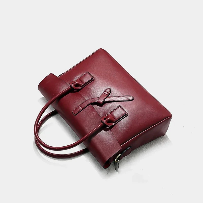 Outdoor Comfort Urban Utility Cowhide Leather laptop bag, Leather Briefcase for Women, 14 Inches Laptop Bag, Leather Work Tote, Business Shoulder Bag, Birthday Gift