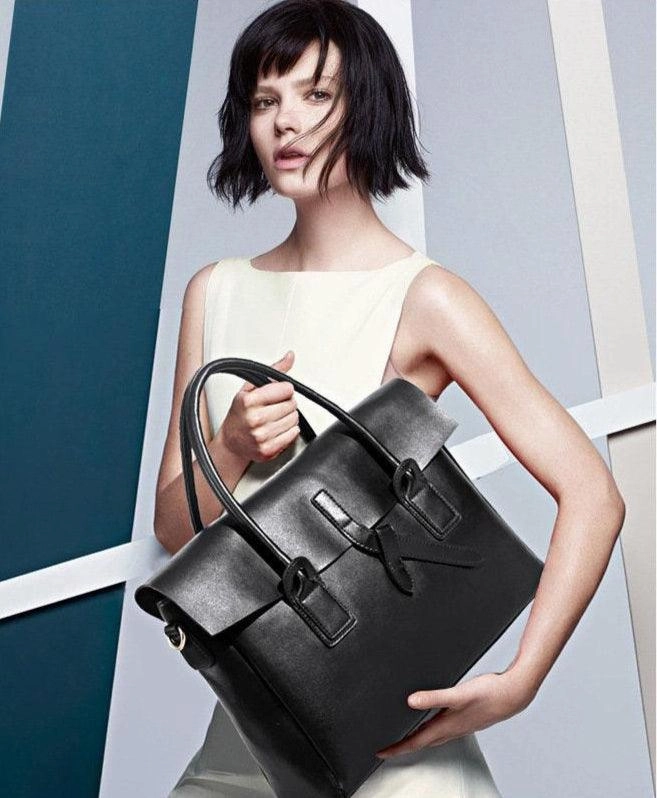 Modern Carry Compact Travel Cowhide Leather laptop bag, Leather Briefcase for Women, 14 Inches Laptop Bag, Leather Work Tote, Business Shoulder Bag, Birthday Gift