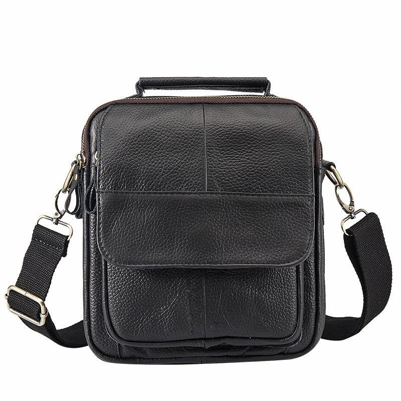 Daily Utility Stylish Companion Cool Coffee Small Leather Mens Side Bag Messenger Bag Shoulder Bag for Men