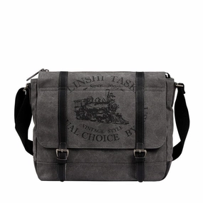 Fashion Canvas Leather Mens Side Bags Messenger Bags Khaki Canvas Courier Bag for Men Travel Organizer Comfort Grip