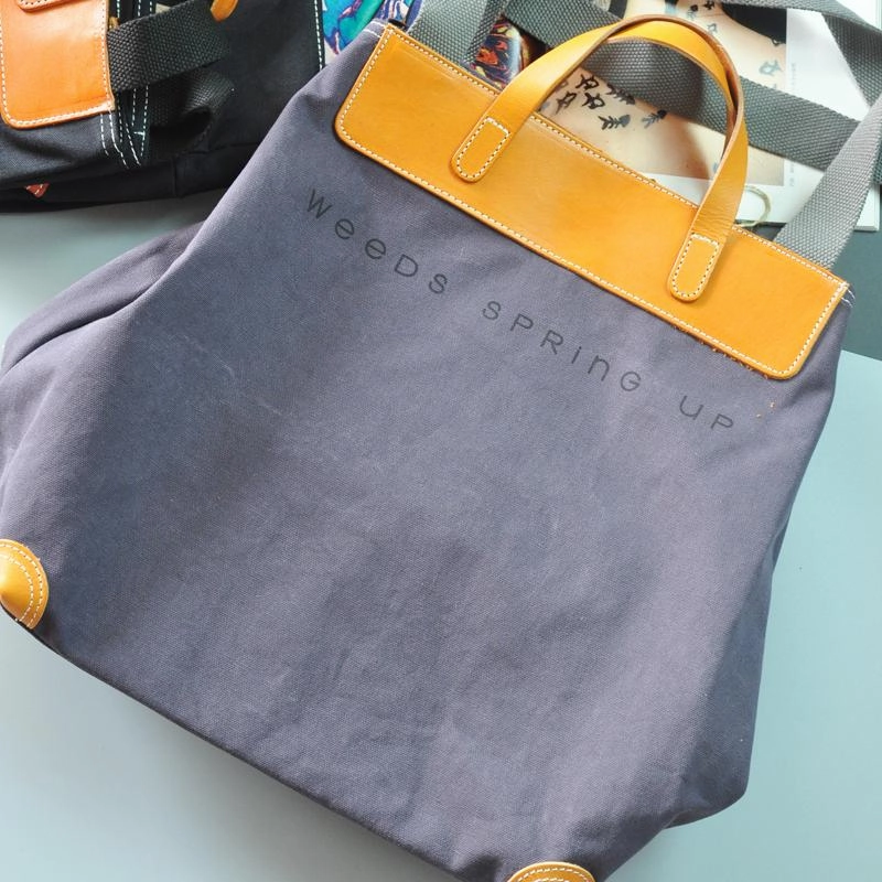 Lightweight Comfort Timeless Daily Black Canvas Leather Mens Tote Shoulder Bag Messenger Bag Gray Tote Handbag For Men and Women