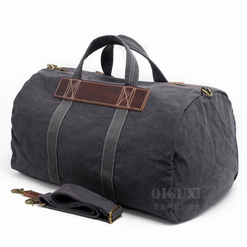 Mens Waxed Canvas Weekender Bag Canvas Travel Bag Canvas Overnight Bag for Men High Capacity