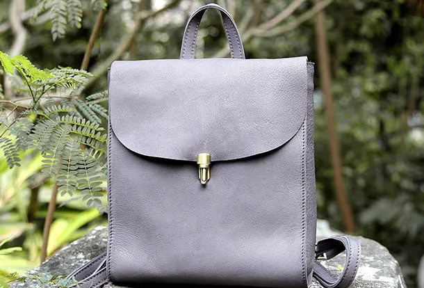 Soft Texture Handmade Leather cute backpack bag shoulder bag green women leather purse