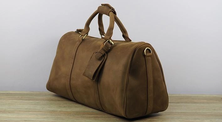 Cool Leather Mens Overnight Bag Weekender Bags Vintage Travel Bags Duffle Bags for Men Carry Gear Classic Frame