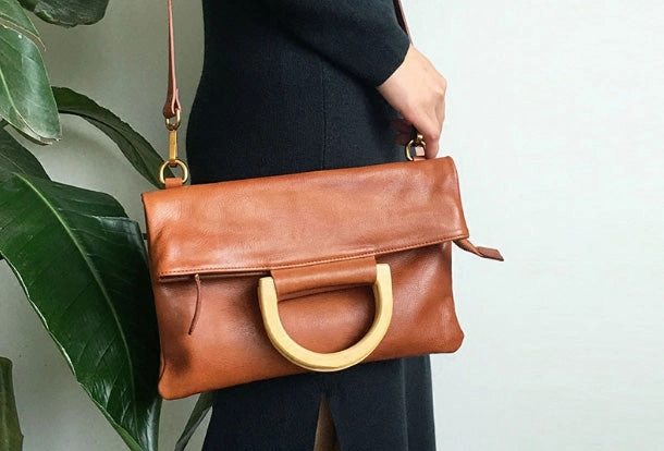 Genuine Leather Cute Handbag Clutch Shoulder Bag Women Leather Purse Street Style Customizable style