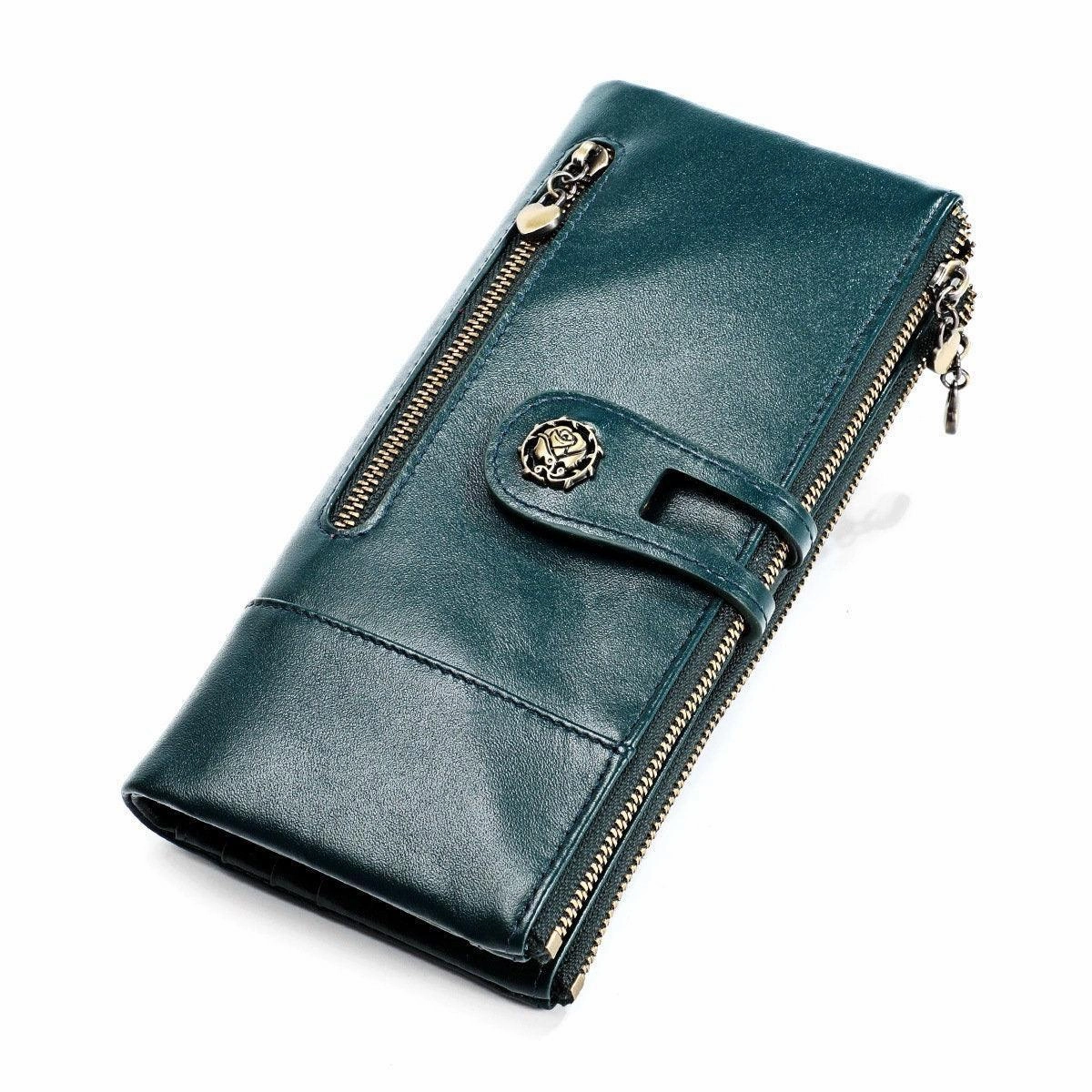 Daily Essential Cowhide Leather Wallet For Women, Ladies Fashion Leather Purse, Anti Theft Valentines Day Gift For Her