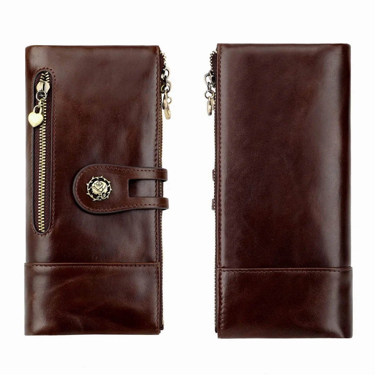 Cowhide Leather Wallet For Women, Ladies Fashion Leather Purse, Anti Theft Valentines Day Gift For Her Adventure Lifestyle Refined Texture