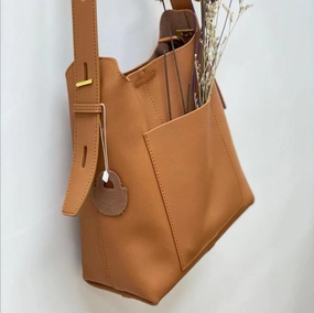 Urban Minimal Style Soft Lined Interior Soft Leather Minimalist Bucket Bag | Lady Chic Leather Purse | Fashion Leather Shoulder Bag | Gift For Her