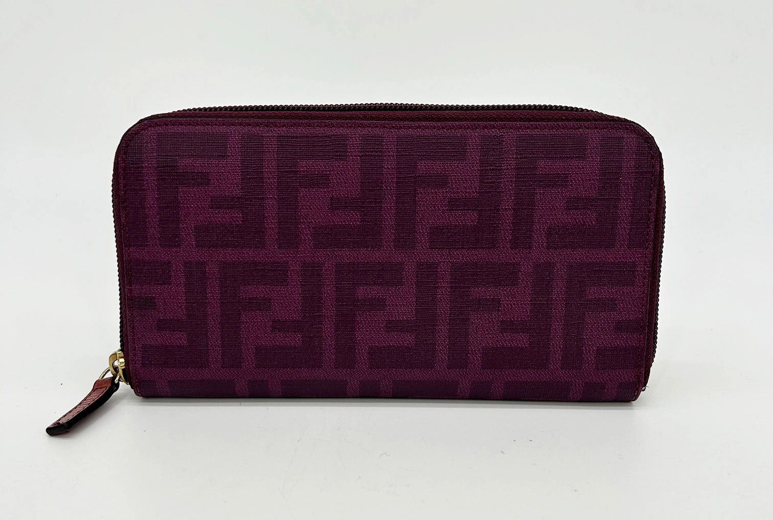 Fendi Purple Zucca Coated Canvas Long Wallet Practical Design