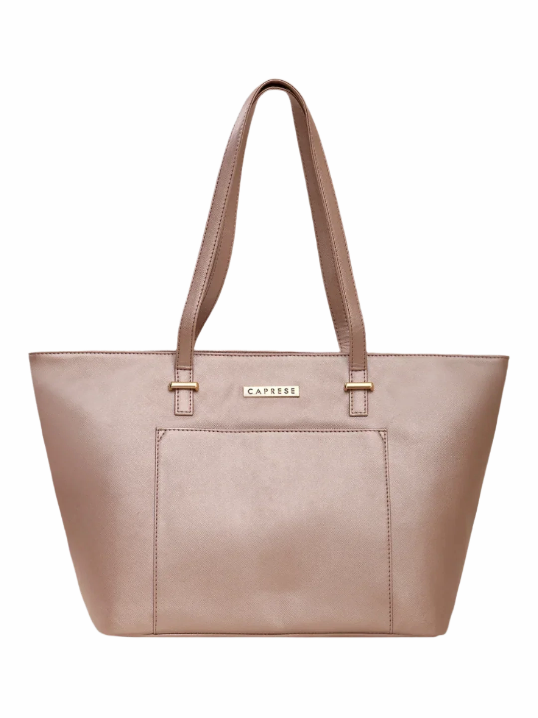 Gym Style Outdoor Adventure Caprese Rimona Medium Metallic Blush Tote Bag