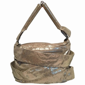 Evening Chic Gold Accent Fendi Gold Leather Wrapping Straps Small Shoulder Bag