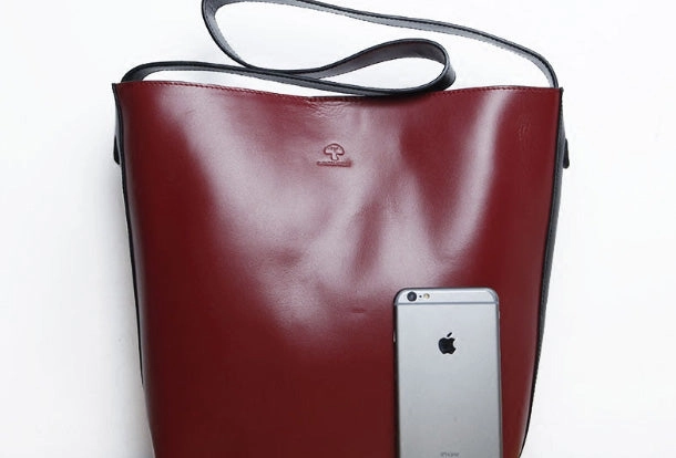 city commute Women Genuine Leather Bucket Bag Tote Bag Shopper Bag Shoulder Bag Purse For Women