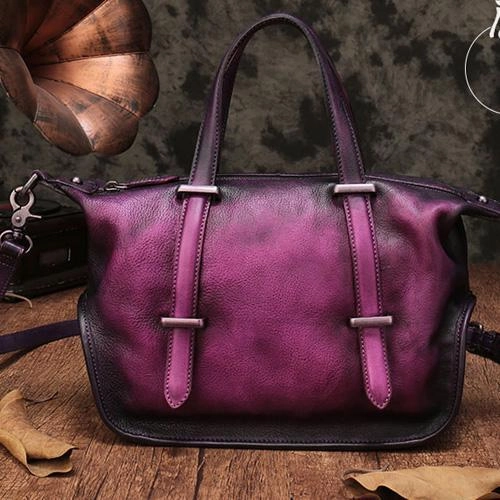 Vintage Womens Brown Leather Handbag Purse Shoulder Handbags Crossbody Bags for Ladies Versatile Style