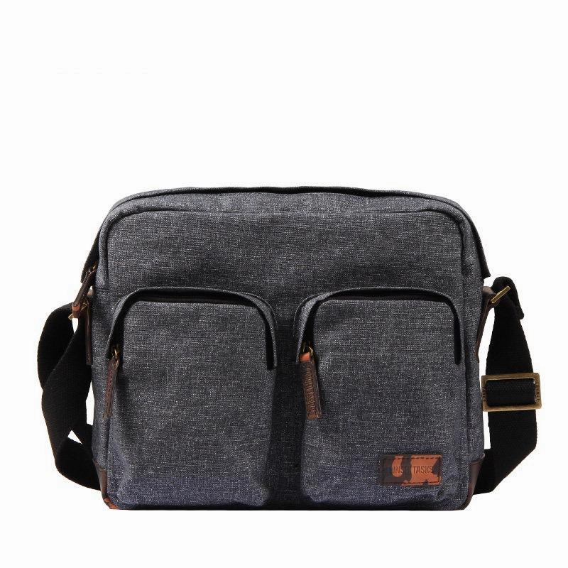 Comfort Function Fashion Oxford Cloth Leather Mens Ancient Red Side Bag Messenger Bags Ancient Gray Oxford Cloth Courier Bag for Men
