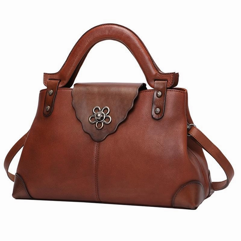 Brown Vintage Leather Ladies Satchel Handbag Black Shoulder Bag Purse for Women Classic Ready Daily Fashionable