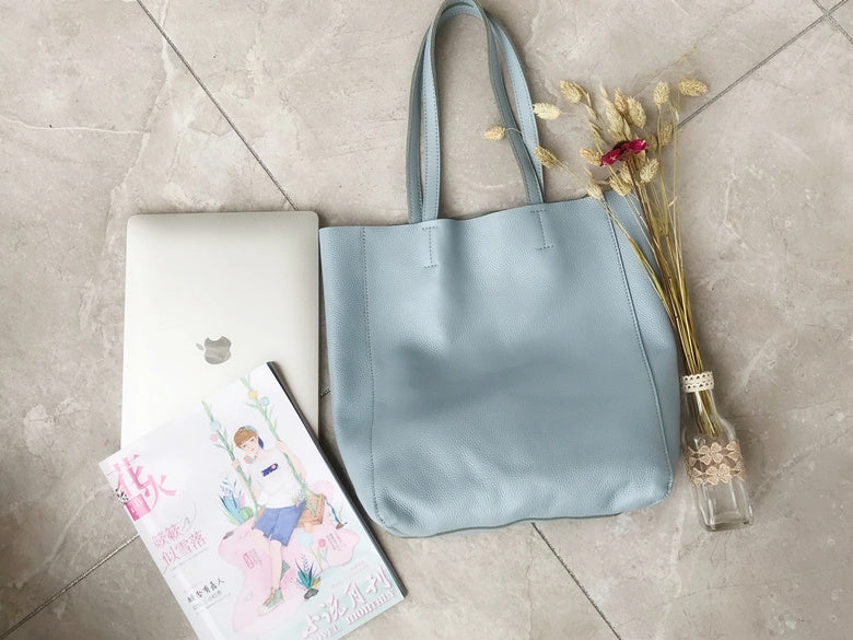 Date night Fashion Womens White Leather Vertical Tote Bags White Shoulder Tote Bags White Handbags Tote For Women