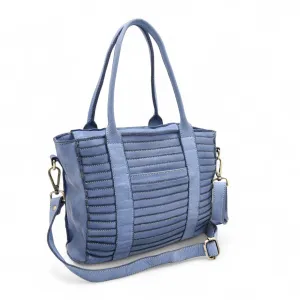 Functional Daily Accessory Functional Minimal Style Milan Tote in Denim Blue
