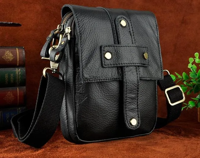 Cool Mens Leather Small Side Bag Belt Pouch Holster Belt Case Waist Pouch for Men Minimalist leather case Stylish Durability