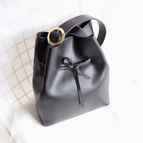 Relaxed Chic Look Stylish Bucket Bag Purse LEATHER WOMENs SHOULDER BAGs FOR WOMEN