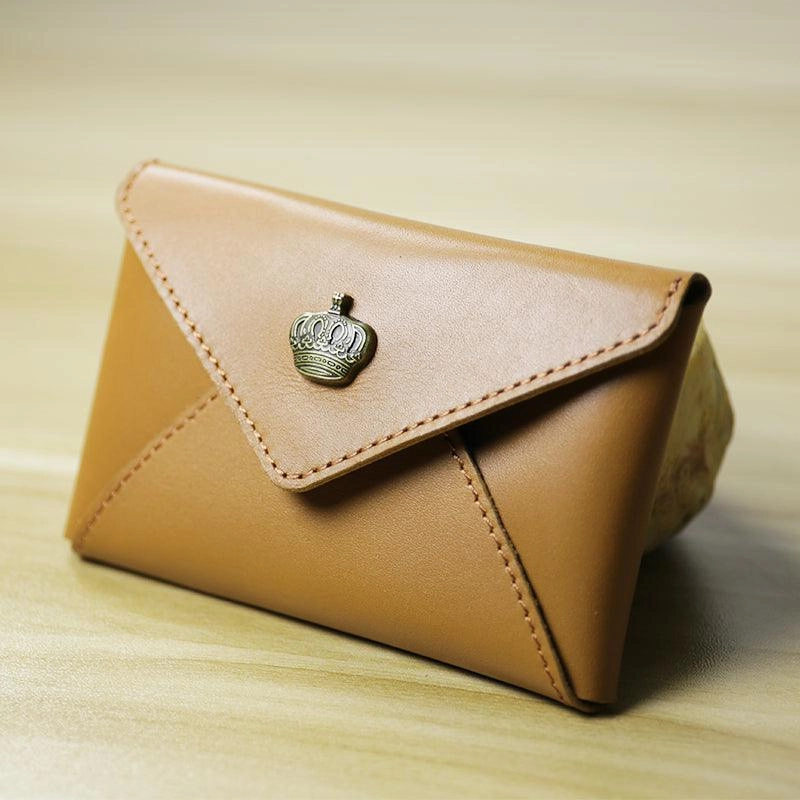 Modern Craftsmanship Handcrafted Minimalist leather slim wallet for women, Classic coin purse gift #1